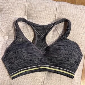 PINK Victoria's Secret Charcoal Mesh Sports Bra Push Up Pull Over M